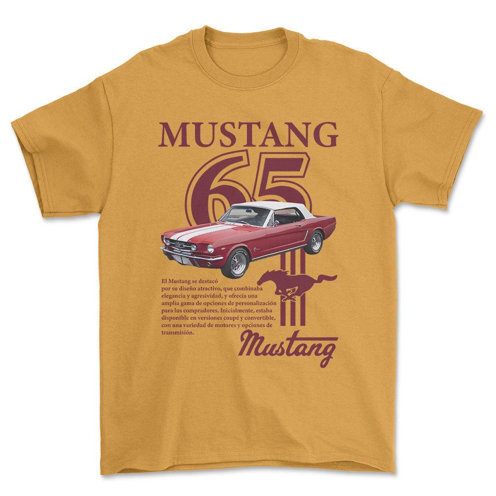 Ford Mustang 65 - Unisex T-Shirt , Bomuld (Copy)-Beklædning-Ford-Guld-S-Forside-Garage Culture Shop- garage - man cave - merchandise
