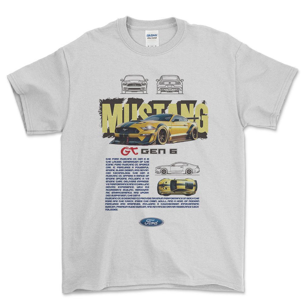 Ford Mustang GT - Unisex T-Shirt , Bomuld-Beklædning-Ford-Hvid-S-Forside-Garage Culture Shop- garage - man cave - merchandise