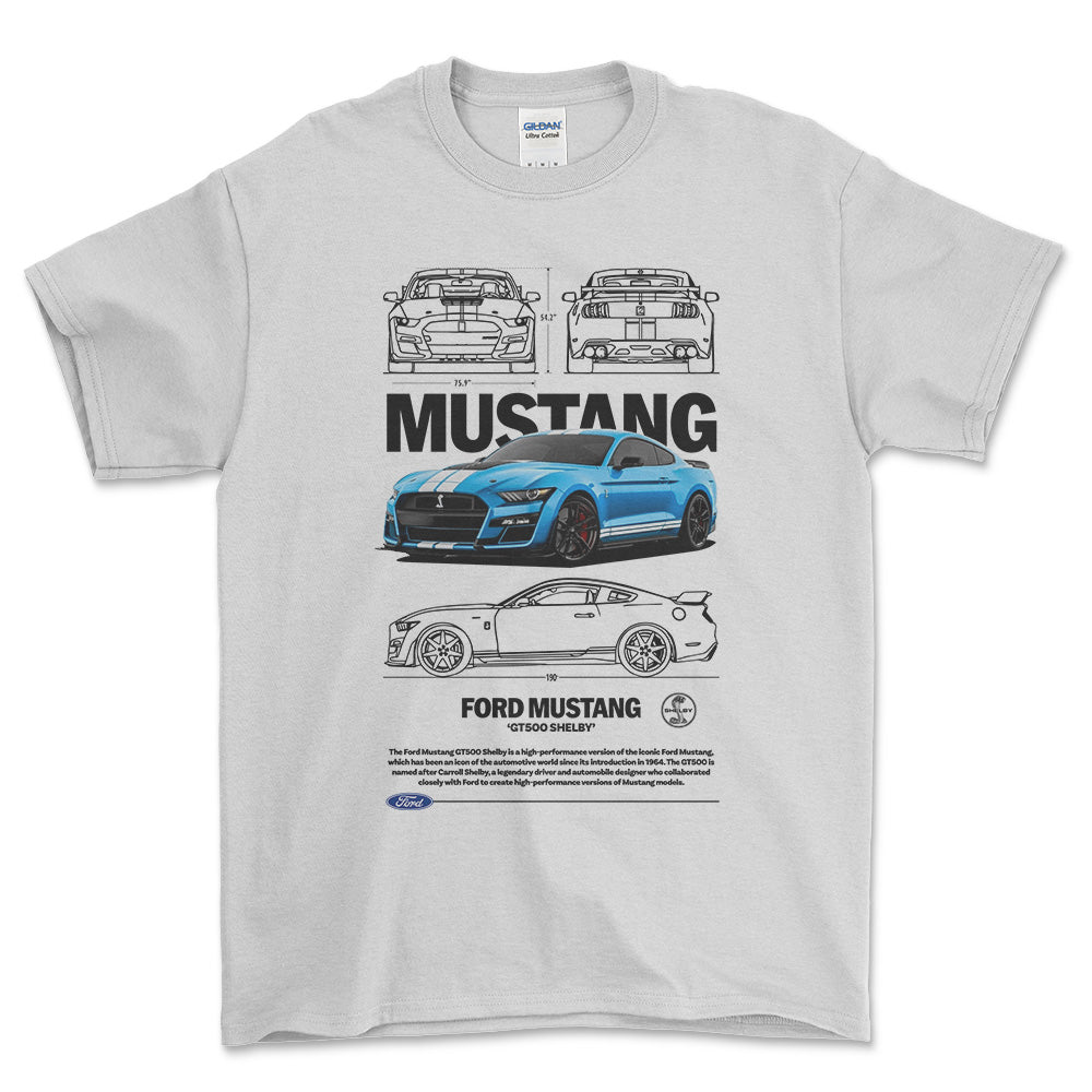 Ford Mustang GT500 - Unisex T-Shirt , Bomuld-Beklædning-Ford-Hvid-S-Forside-Garage Culture Shop- garage - man cave - merchandise