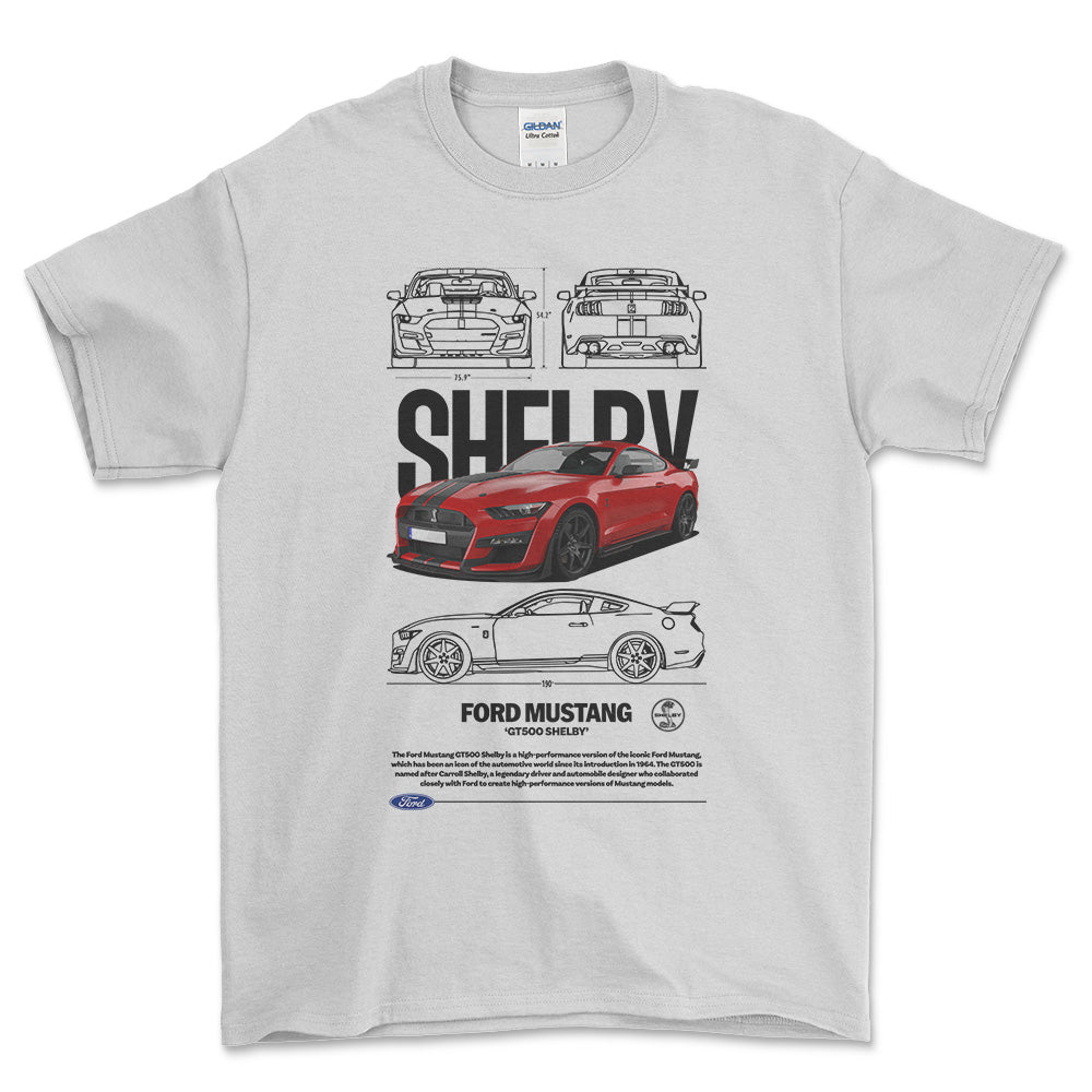 Ford Mustang GT500 - Unisex T-Shirt , Bomuld-Beklædning-Ford-Hvid-S-Forside-Garage Culture Shop- garage - man cave - merchandise