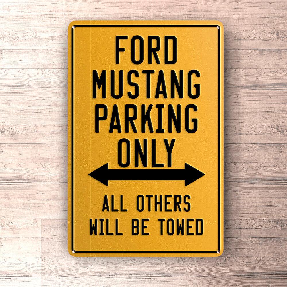 Ford Mustang Parking Only Skilte, Musemåtte, Dørmåtte-Parking skilte-Ford-Garage Culture Shop- garage - man cave - merchandise
