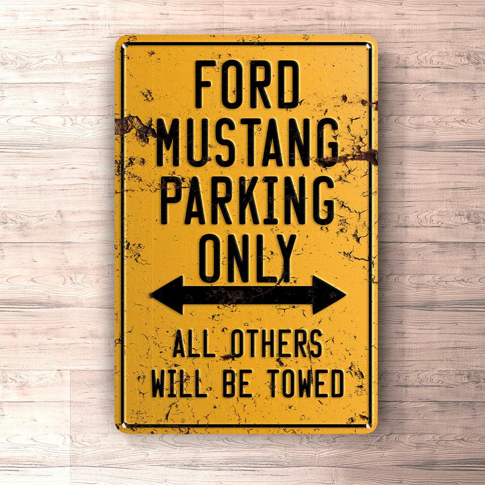 Ford Mustang Parking Only Skilte, Musemåtte, Dørmåtte-Parking skilte-Ford-Garage Culture Shop- garage - man cave - merchandise