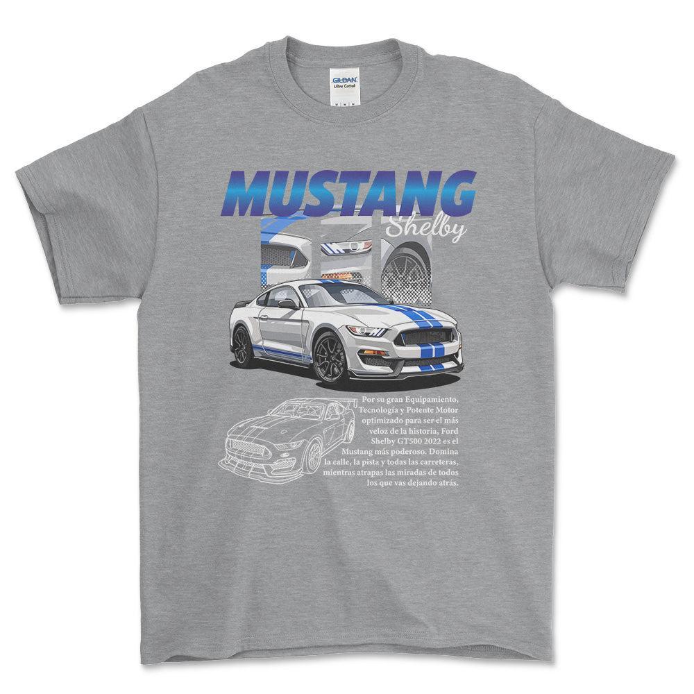 Ford Mustang Shelby - Unisex T-Shirt , Bomuld-Beklædning-Ford-Grå Sport-S-Forside-Garage Culture Shop- garage - man cave - merchandise