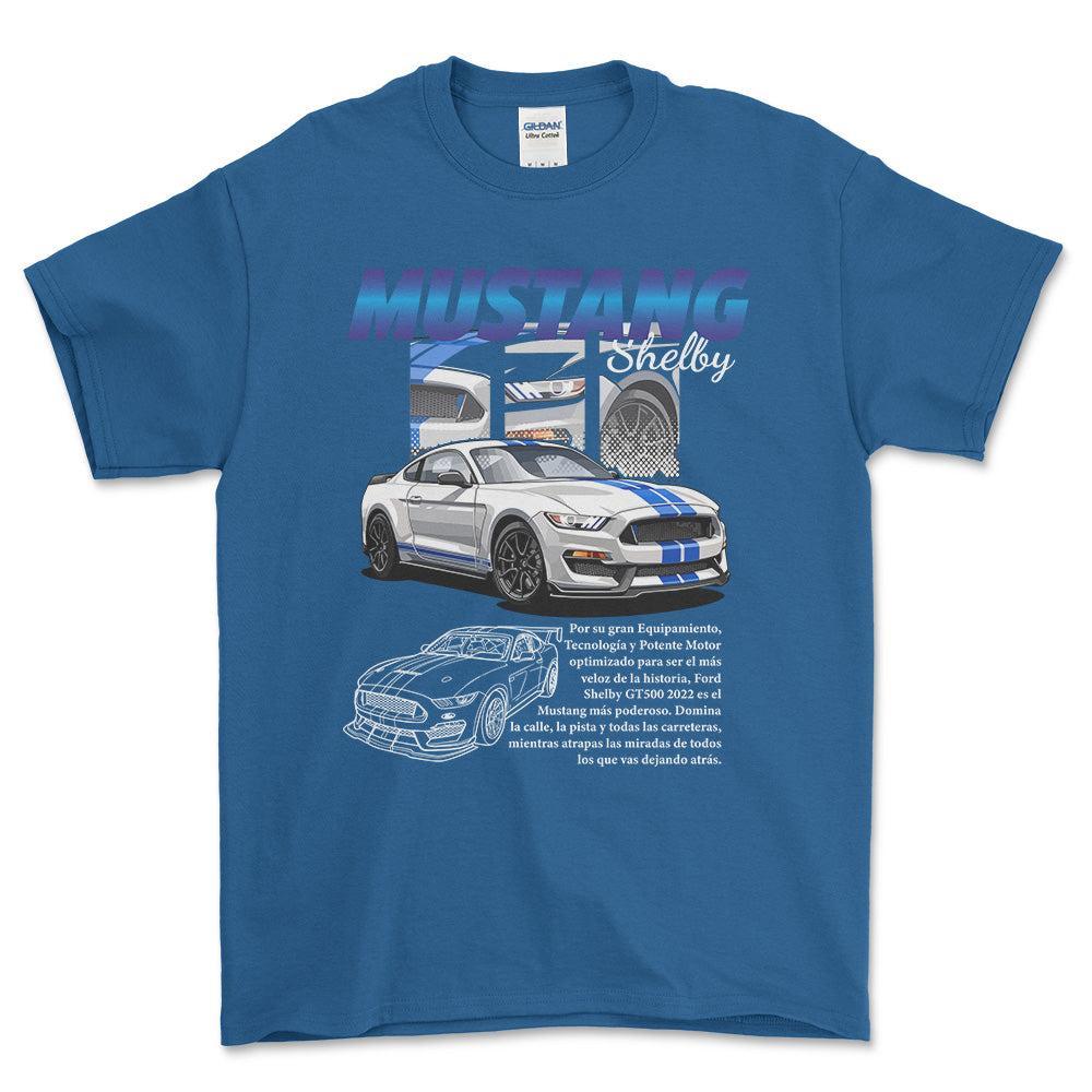 Ford Mustang Shelby - Unisex T-Shirt , Bomuld-Beklædning-Ford-Blå Royal-S-Forside-Garage Culture Shop- garage - man cave - merchandise