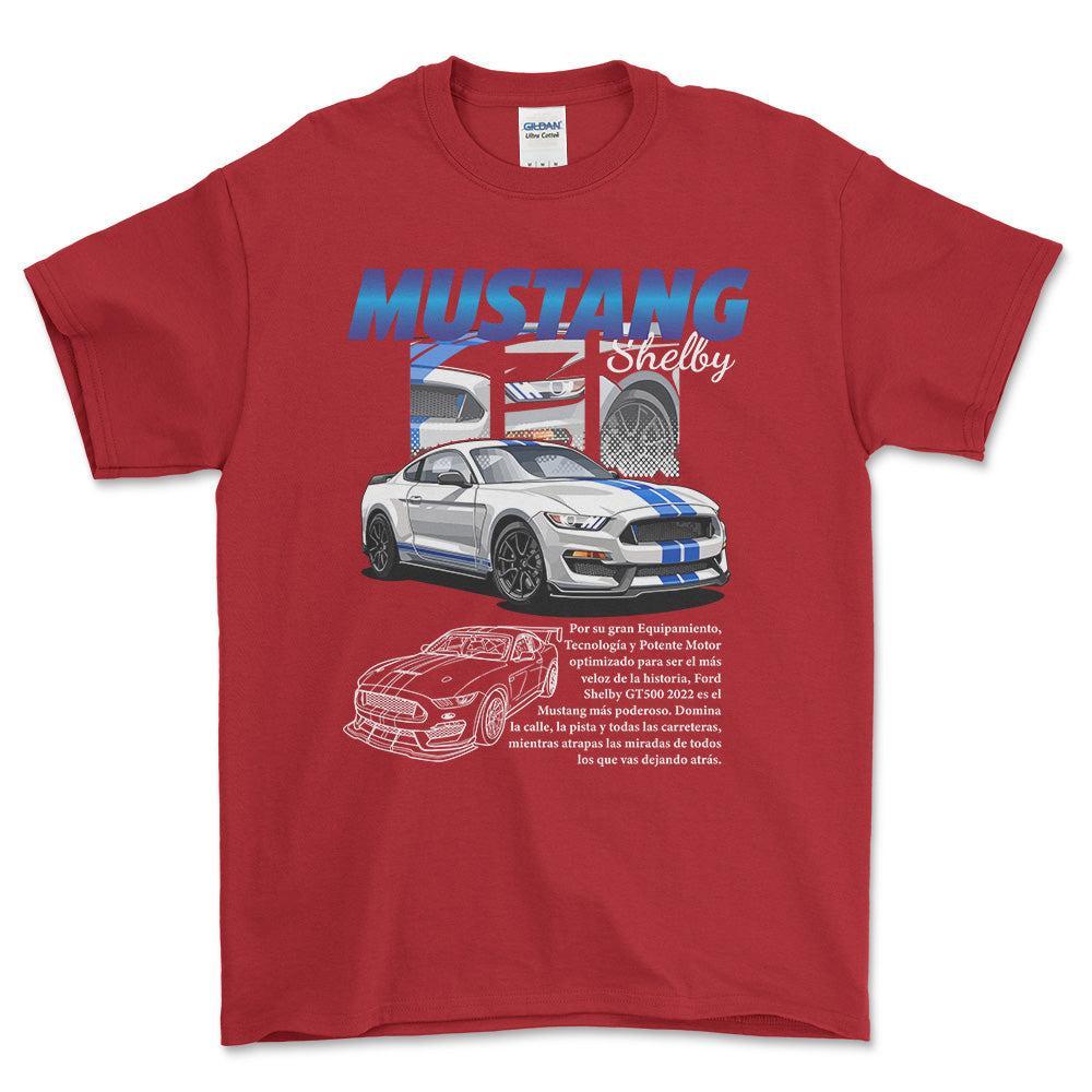 Ford Mustang Shelby - Unisex T-Shirt , Bomuld-Beklædning-Ford-Rød-S-Forside-Garage Culture Shop- garage - man cave - merchandise