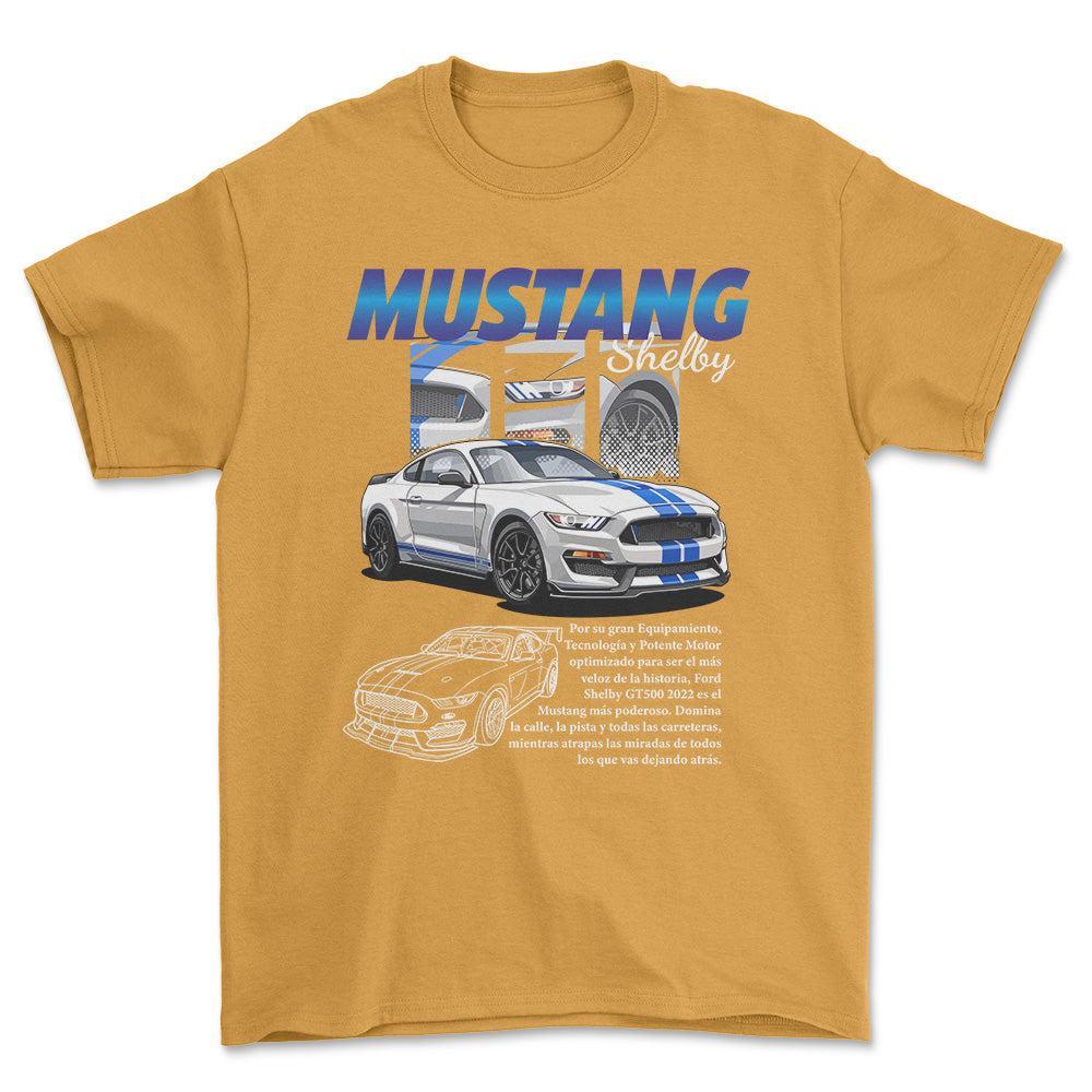 Ford Mustang Shelby - Unisex T-Shirt , Bomuld-Beklædning-Ford-Guld-S-Forside-Garage Culture Shop- garage - man cave - merchandise