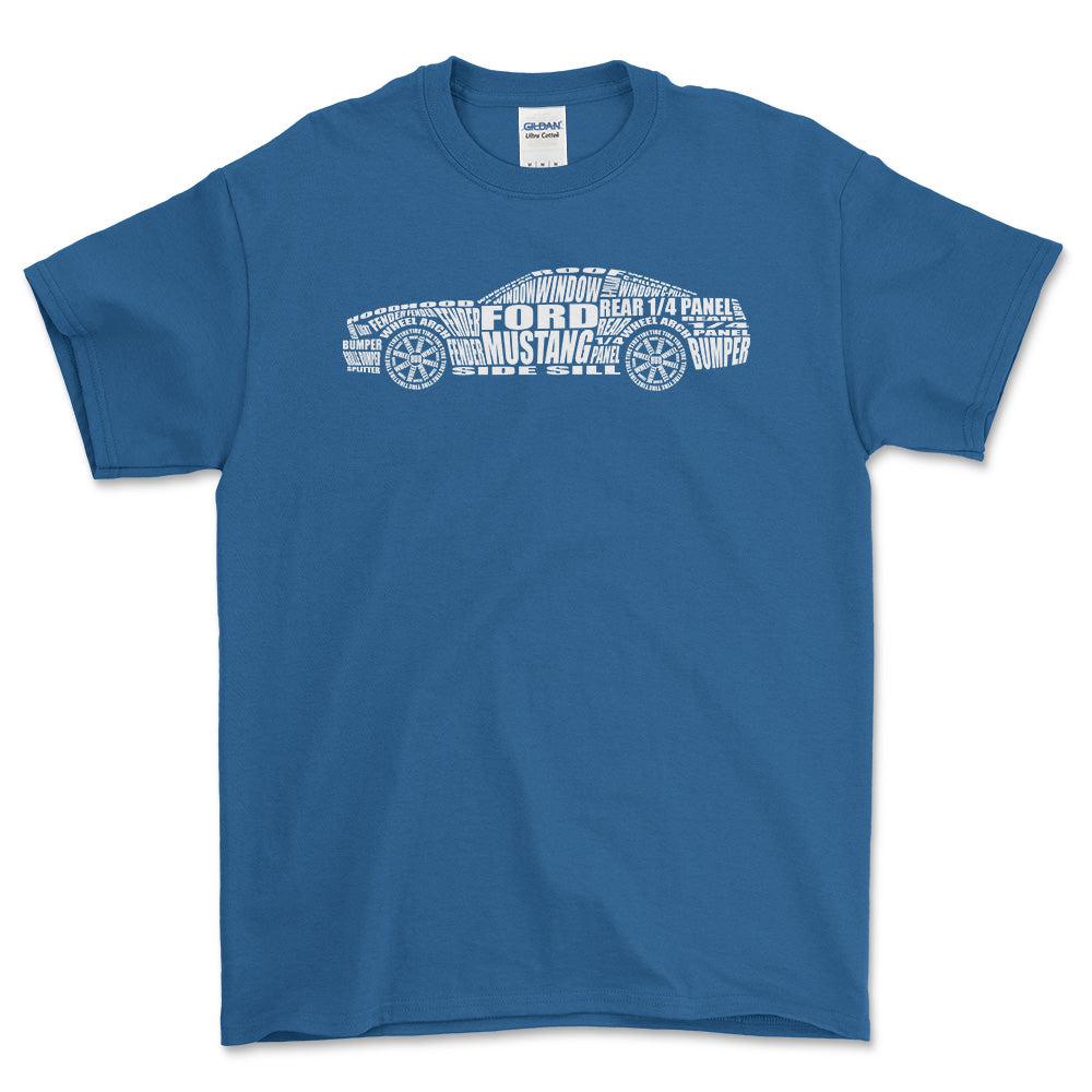 Ford Mustang Unisex T-Shirt , Bomuld-Beklædning-Ford-Blå Royal-S-Forside-Garage Culture Shop- garage - man cave - merchandise