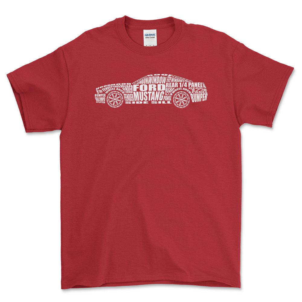Ford Mustang Unisex T-Shirt , Bomuld-Beklædning-Ford-Rød-S-Forside-Garage Culture Shop- garage - man cave - merchandise
