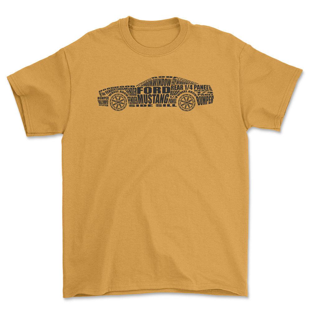 Ford Mustang Unisex T-Shirt , Bomuld-Beklædning-Ford-Guld-S-Forside-Garage Culture Shop- garage - man cave - merchandise
