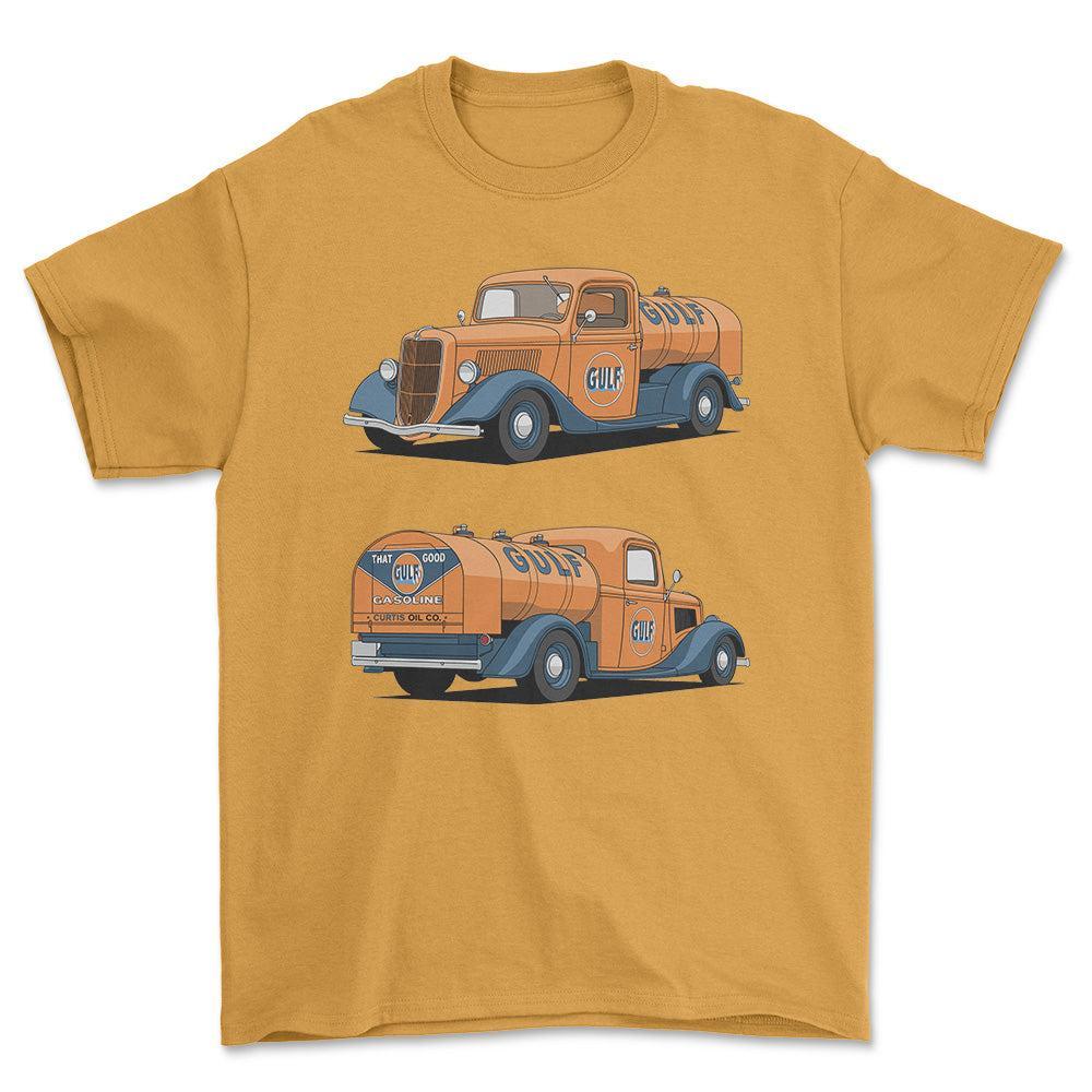 Ford Tanker Truck 1936 - Unisex T-Shirt-Beklædning-Ford-Guld-S-Forside-Garage Culture Shop- garage - man cave - merchandise
