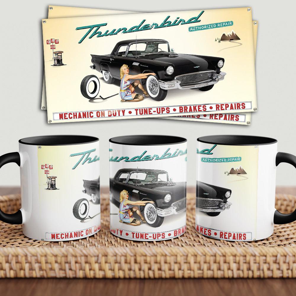 Ford Thunderbird "To Toner" Vintage Keramisk Krus-Krus-Ford-Garage Culture Shop- garage - man cave - merchandise