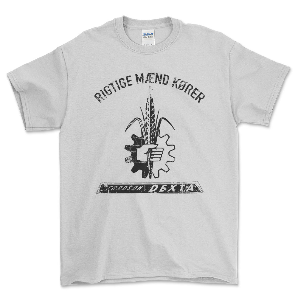 Fordson - Rigtige Mænd Kører Fordson Dexta Unisex T-Shirt , Bomuld-Beklædning-Fordson-Hvid-S-Forside-Garage Culture Shop- garage - man cave - merchandise