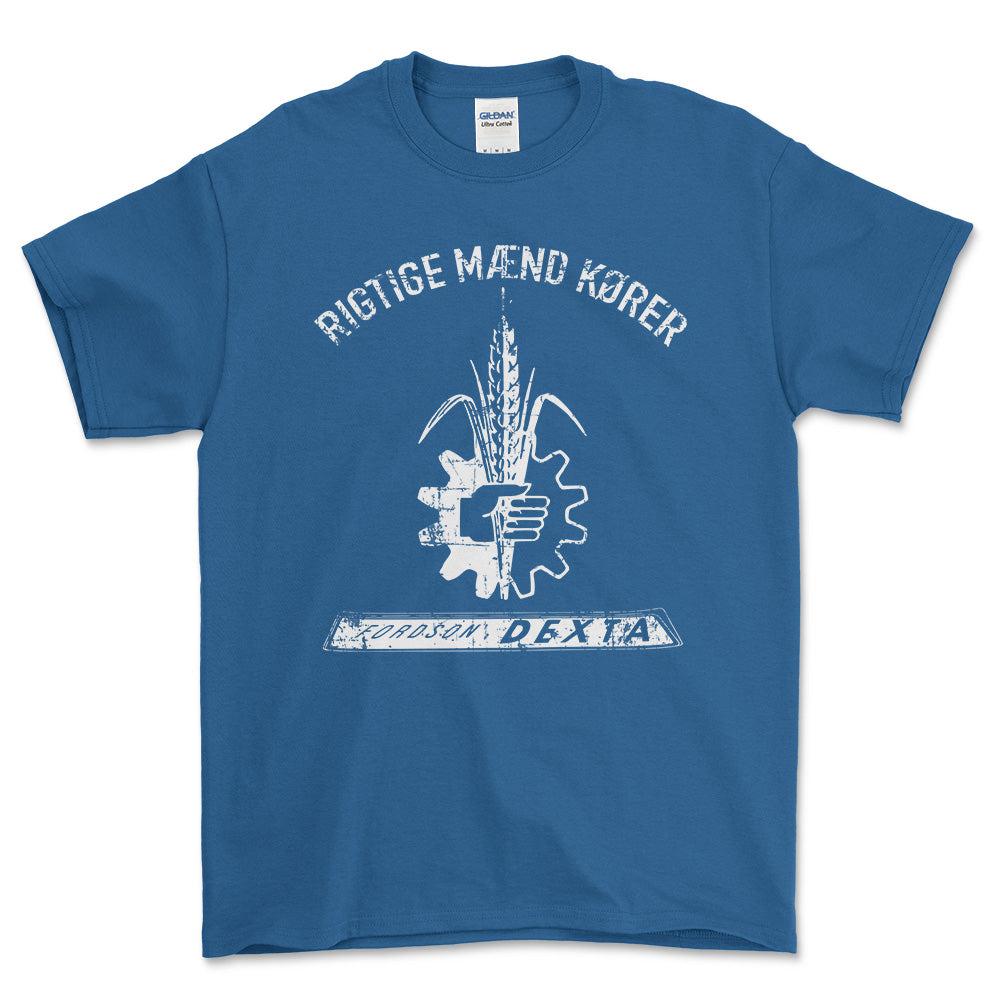 Fordson - Rigtige Mænd Kører Fordson Dexta Unisex T-Shirt , Bomuld-Beklædning-Fordson-Blå Royal-S-Forside-Garage Culture Shop- garage - man cave - merchandise
