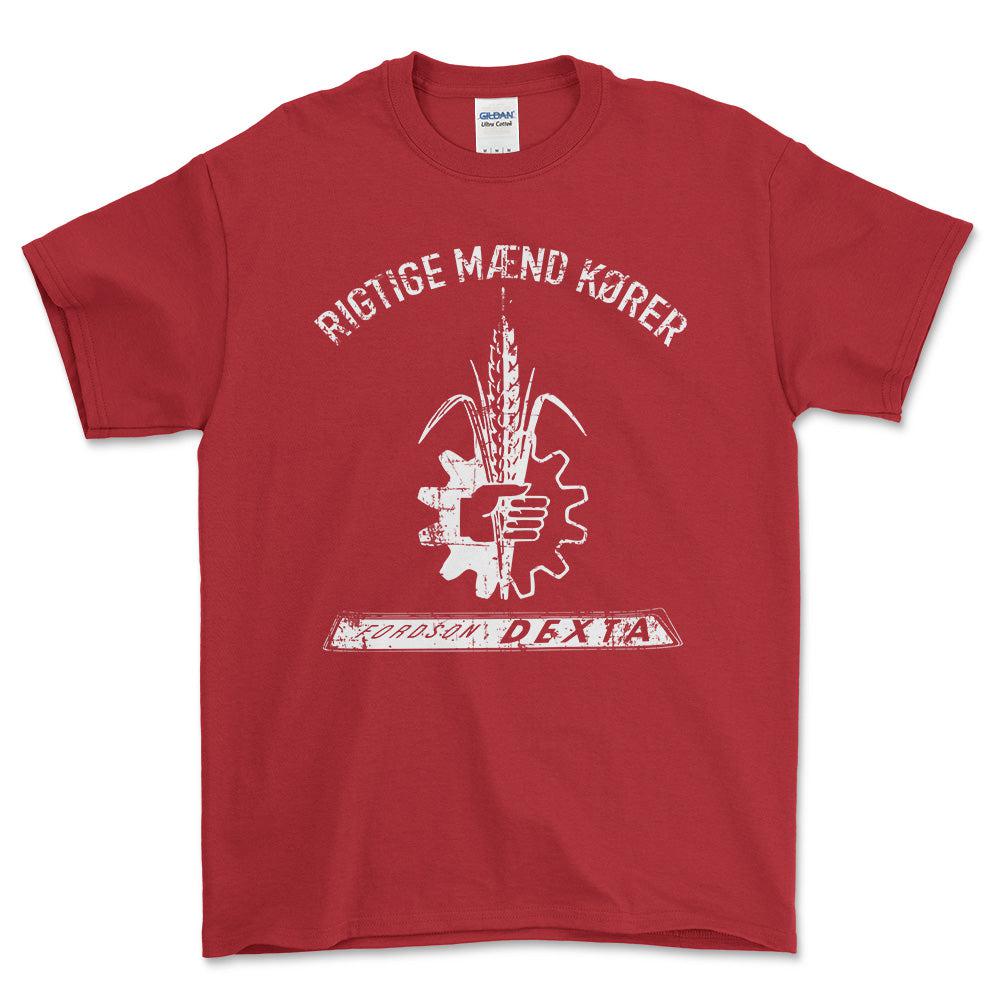 Fordson - Rigtige Mænd Kører Fordson Dexta Unisex T-Shirt , Bomuld-Beklædning-Fordson-Rød-S-Forside-Garage Culture Shop- garage - man cave - merchandise