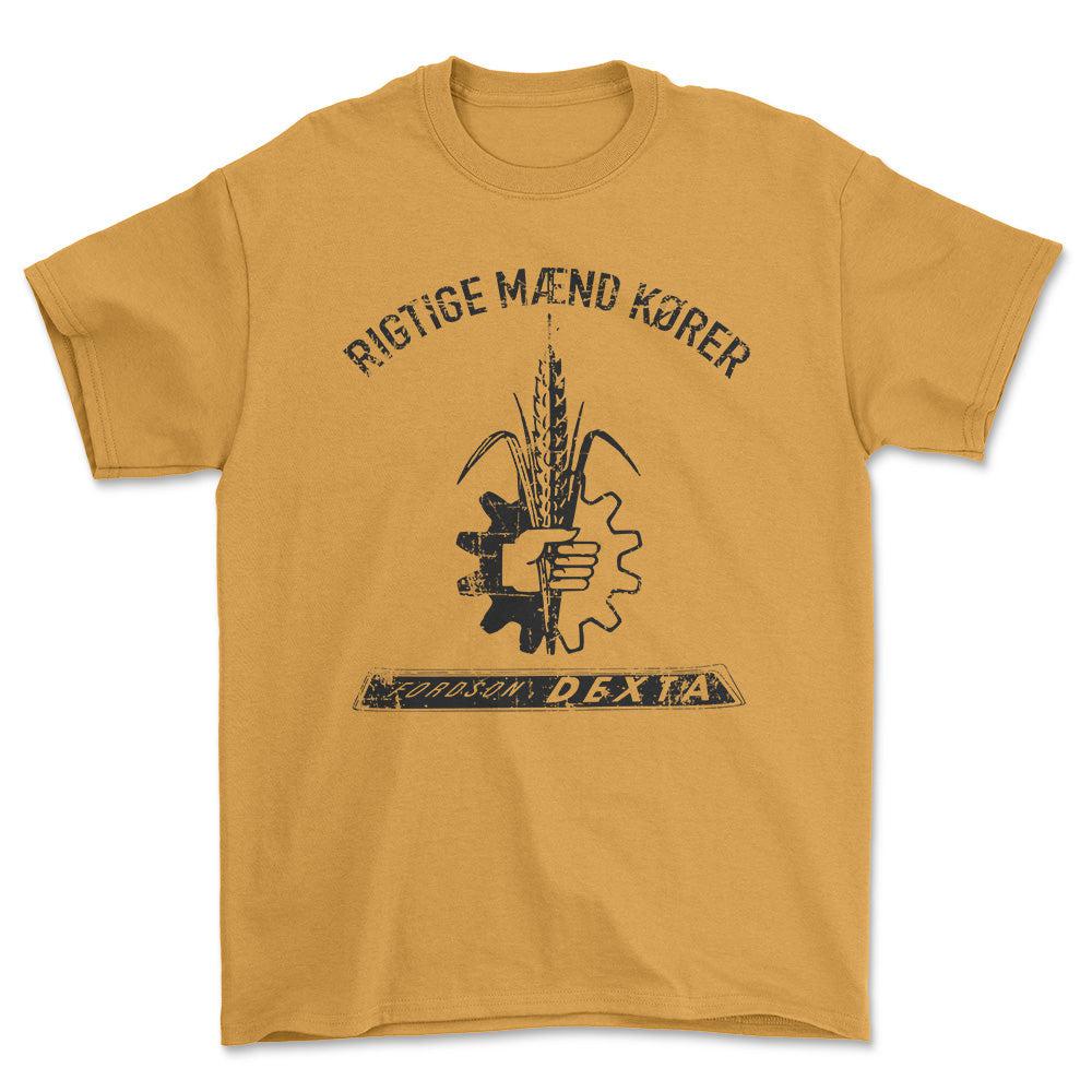 Fordson - Rigtige Mænd Kører Fordson Dexta Unisex T-Shirt , Bomuld-Beklædning-Fordson-Guld-S-Forside-Garage Culture Shop- garage - man cave - merchandise