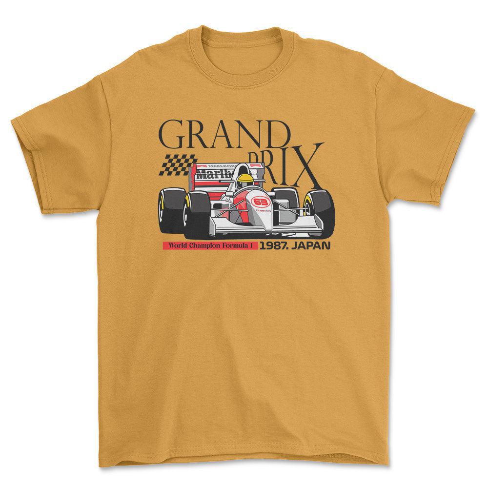 Formula 1 Grand Prix - Unisex T-Shirt , Bomuld-Beklædning-Formula 1-Guld-S-Forside-Garage Culture Shop- garage - man cave - merchandise