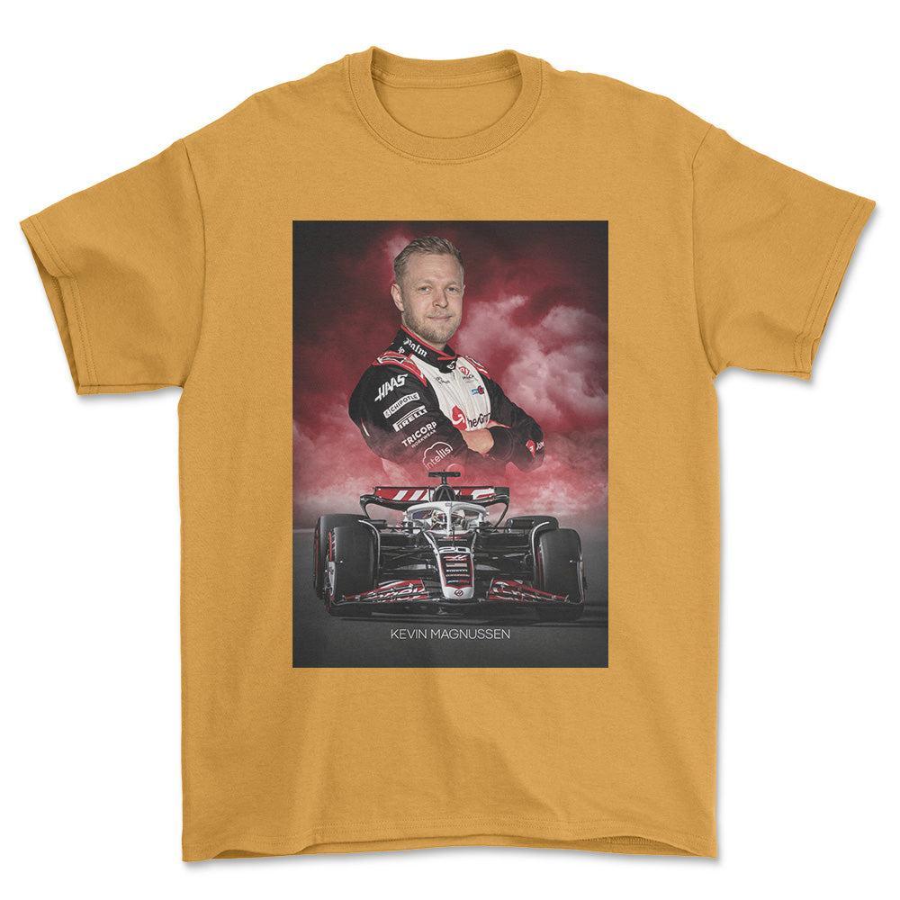 Formula 1 Kevin Magnussen - Unisex T-Shirt , Bomuld-Beklædning-Formula 1-Guld-S-Forside-Garage Culture Shop- garage - man cave - merchandise