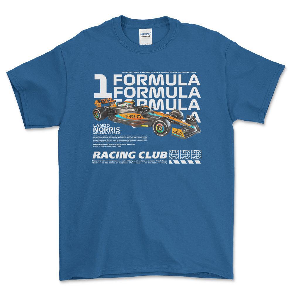 Formula 1 Lando Norris - Unisex T-Shirt , Bomuld-Beklædning-Formula 1-Blå Royal-S-Forside-Garage Culture Shop- garage - man cave - merchandise