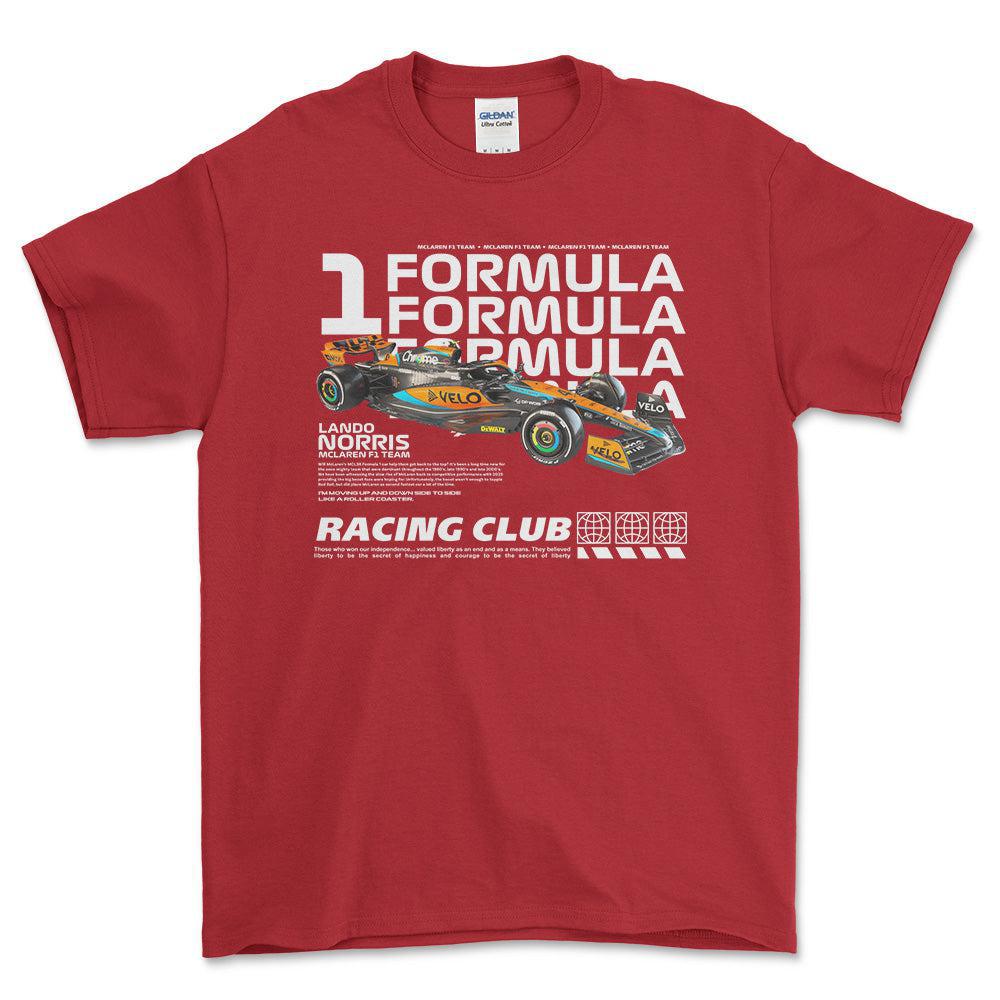 Formula 1 Lando Norris - Unisex T-Shirt , Bomuld-Beklædning-Formula 1-Rød-S-Forside-Garage Culture Shop- garage - man cave - merchandise