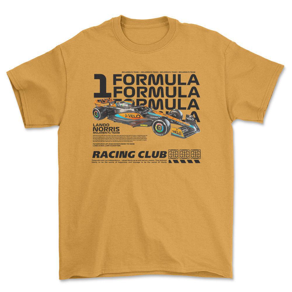 Formula 1 Lando Norris - Unisex T-Shirt , Bomuld-Beklædning-Formula 1-Guld-S-Forside-Garage Culture Shop- garage - man cave - merchandise