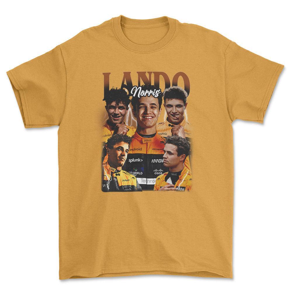 Formula 1 Lando Norris - Unisex T-Shirt , Bomuld-Beklædning-Formula 1-Guld-S-Forside-Garage Culture Shop- garage - man cave - merchandise
