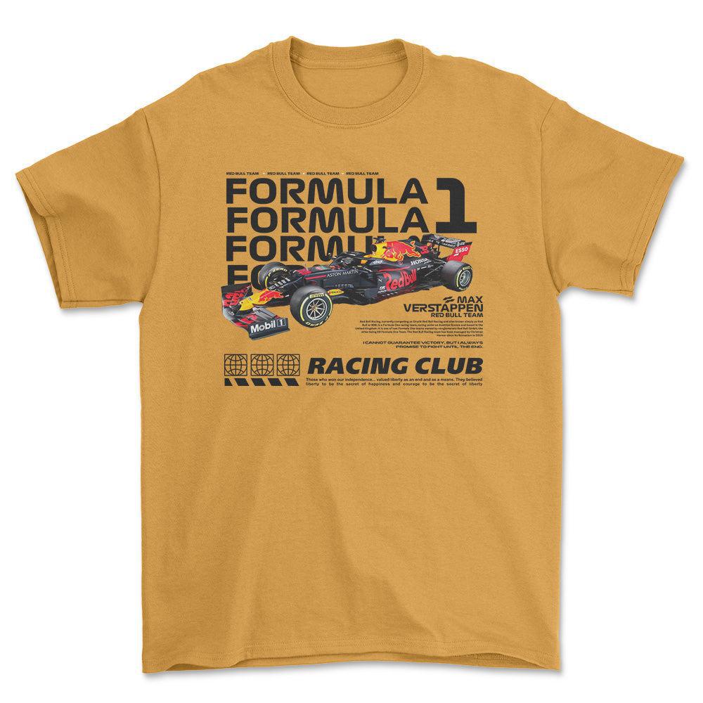 Formula 1 Max Verstappen - Unisex T-Shirt , Bomuld-Beklædning-Formula 1-Guld-S-Forside-Garage Culture Shop- garage - man cave - merchandise