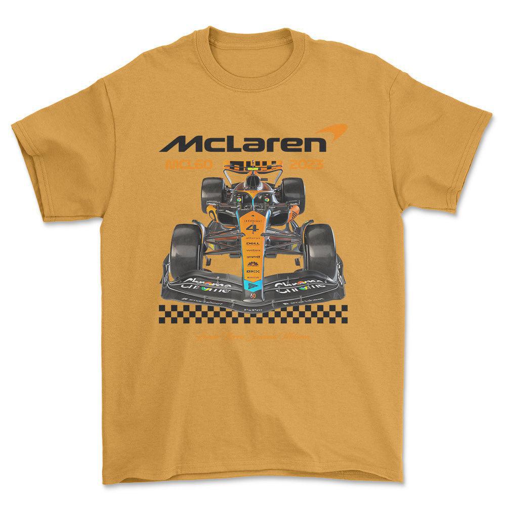 Formula 1 McLaren - Unisex T-Shirt , Bomuld-Beklædning-Formula 1-Guld-S-Forside-Garage Culture Shop- garage - man cave - merchandise