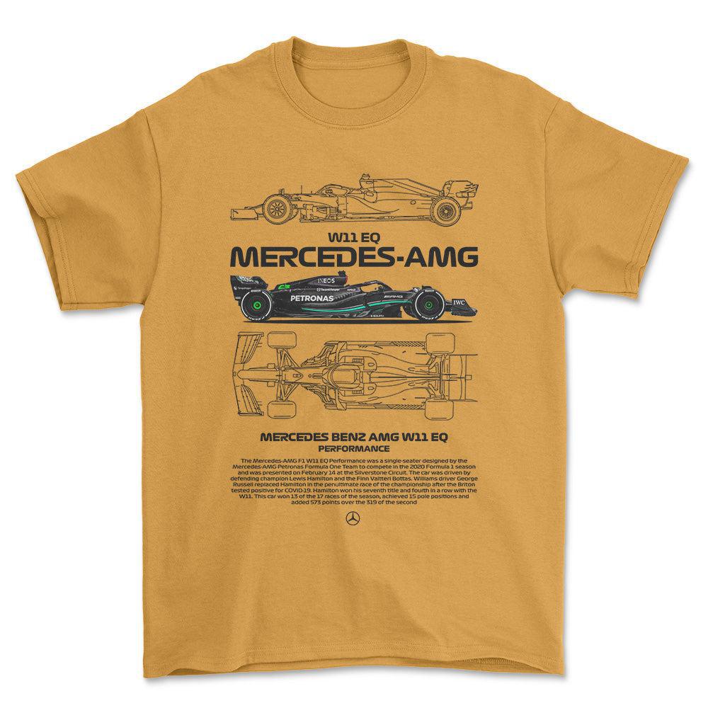 Formula 1 Mercedes AMG - Unisex T-Shirt , Bomuld-Beklædning-Formula 1-Guld-S-Forside-Garage Culture Shop- garage - man cave - merchandise