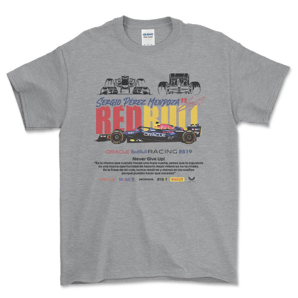 Formula 1 Red Bull Sergio Perez Mendoza - Unisex T-Shirt , Bomuld-Beklædning-Formula 1-Grå Sport-S-Forside-Garage Culture Shop- garage - man cave - merchandise