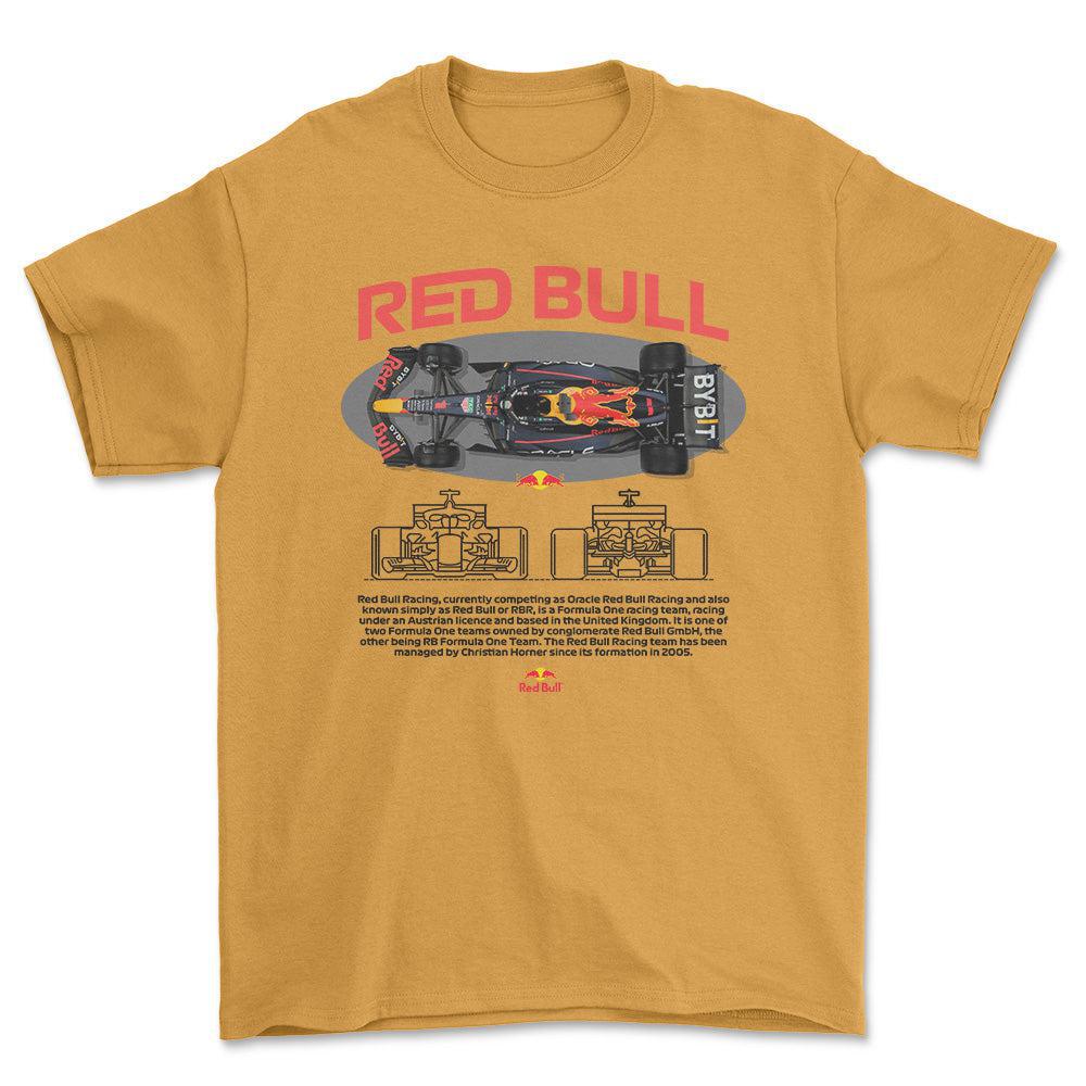 Formula 1 Red Bull - Unisex T-Shirt , Bomuld-Beklædning-Formula 1-Guld-S-Forside-Garage Culture Shop- garage - man cave - merchandise