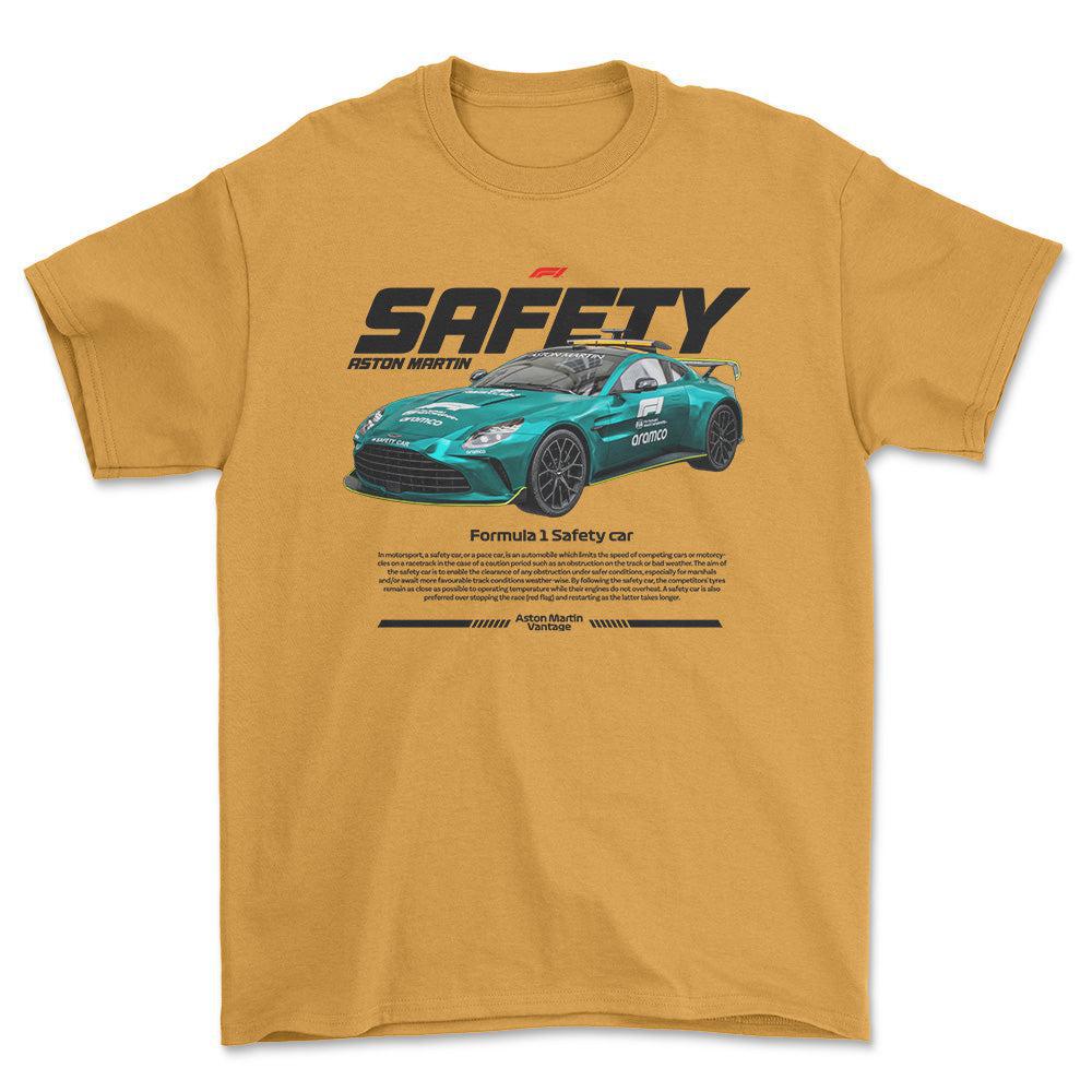 Formula 1 Safety Car - Unisex T-Shirt , Bomuld-Beklædning-Formula 1-Guld-S-Forside-Garage Culture Shop- garage - man cave - merchandise