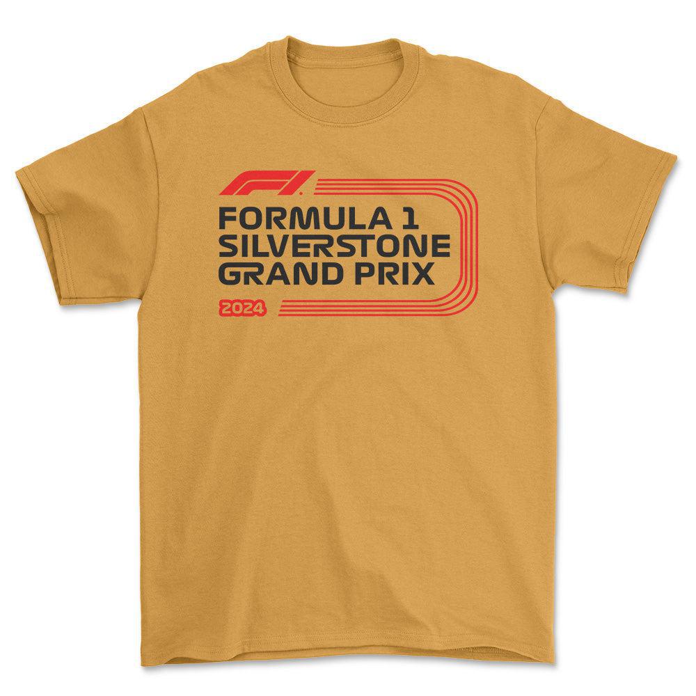 Formula 1 Silverstone - Unisex T-Shirt , Bomuld-Beklædning-Formula 1-Guld-S-Forside-Garage Culture Shop- garage - man cave - merchandise