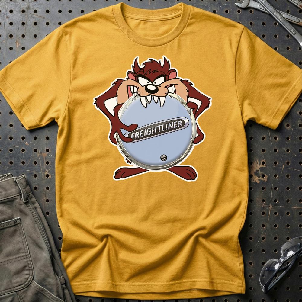 Freightliner TAZ Unisex T-Shirt , Bomuld-Beklædning-Freightliner-Guld-S-Garage Culture Shop- garage - man cave - merchandise