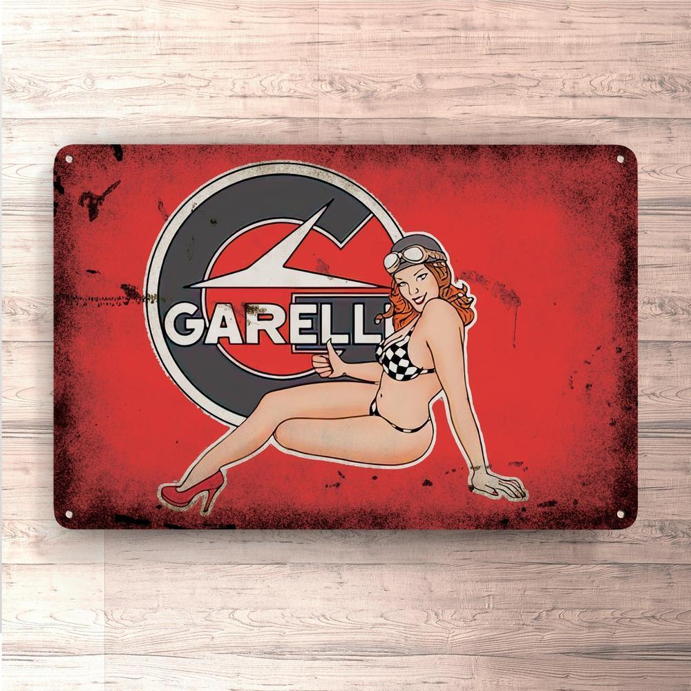 Garelli Pin-Up Vintage Skilte, Musemåtte, Dørmåtte-Skilte-Garelli-Garage Culture Shop- garage - man cave - merchandise