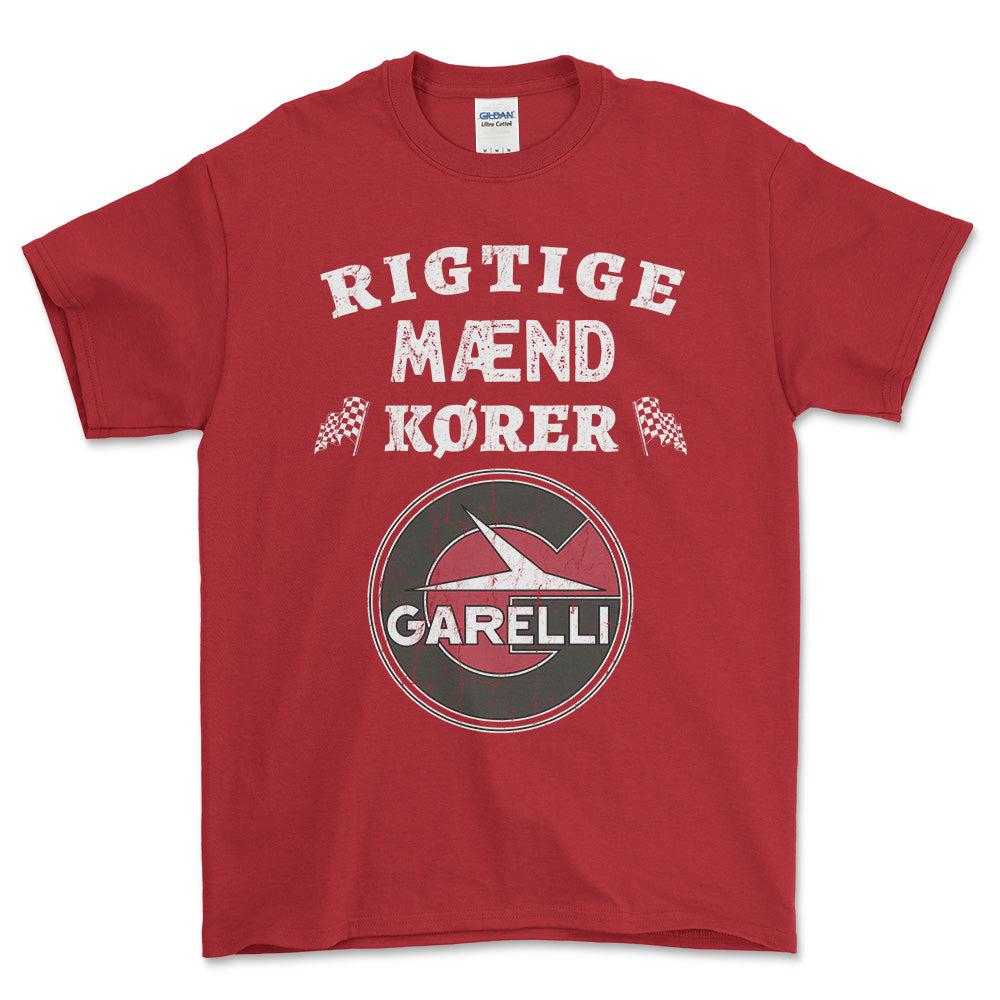 Garelli Rigtige Mænd Kører - Unisex T-Shirt , Bomuld-Beklædning-Garelli-Rød-S-Forside-Garage Culture Shop- garage - man cave - merchandise