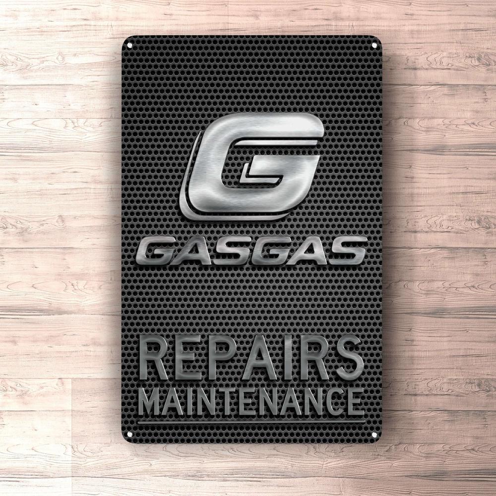 Gasgas Repairs Maintenance Skilte, Musemåtte, Dørmåtte , Plakat-Skilte-Gasgas-Garage Culture Shop- garage - man cave - merchandise