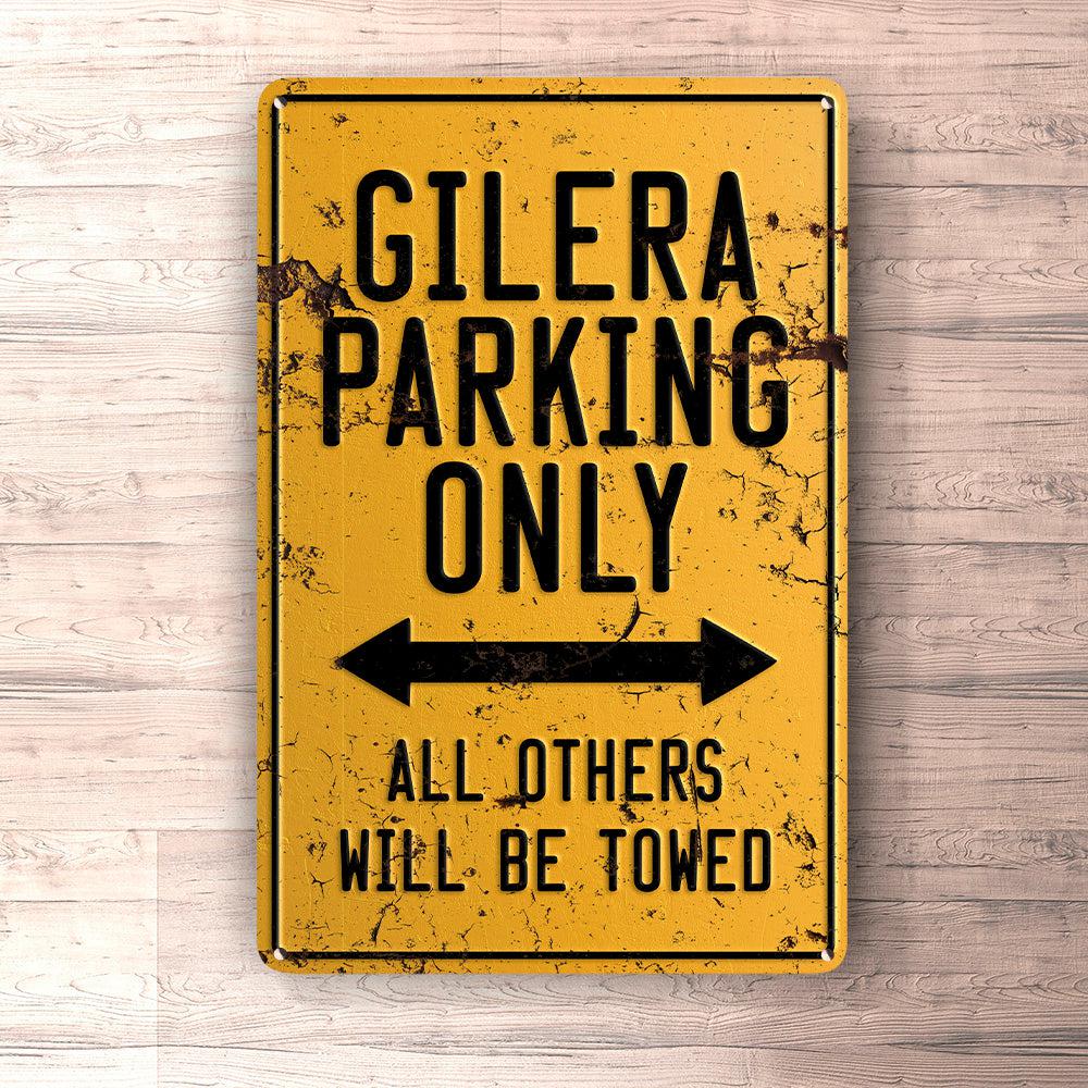 Gilera Parking Only Skilte, Musemåtte, Dørmåtte-Parking skilte-Gilera-Garage Culture Shop- garage - man cave - merchandise