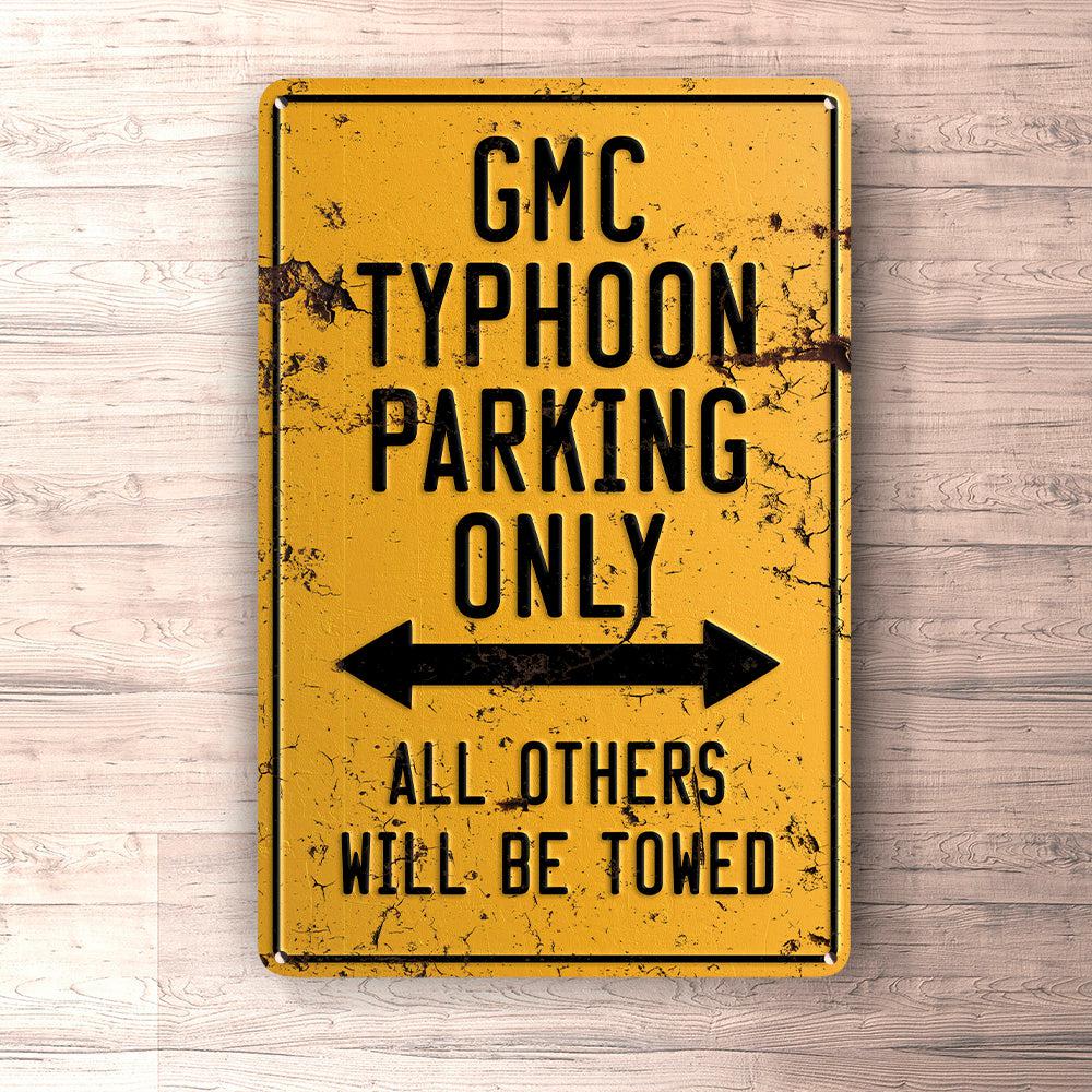 Gmc Typhoon Parking Only Skilte, Musemåtte, Dørmåtte-Parking skilte-GMC-Garage Culture Shop- garage - man cave - merchandise