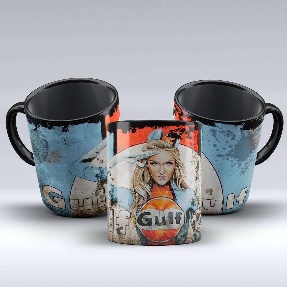 Gulf #1 "To Toner" Vintage Keramisk Krus-Krus-Motorolie-Garage Culture Shop- garage - man cave - merchandise