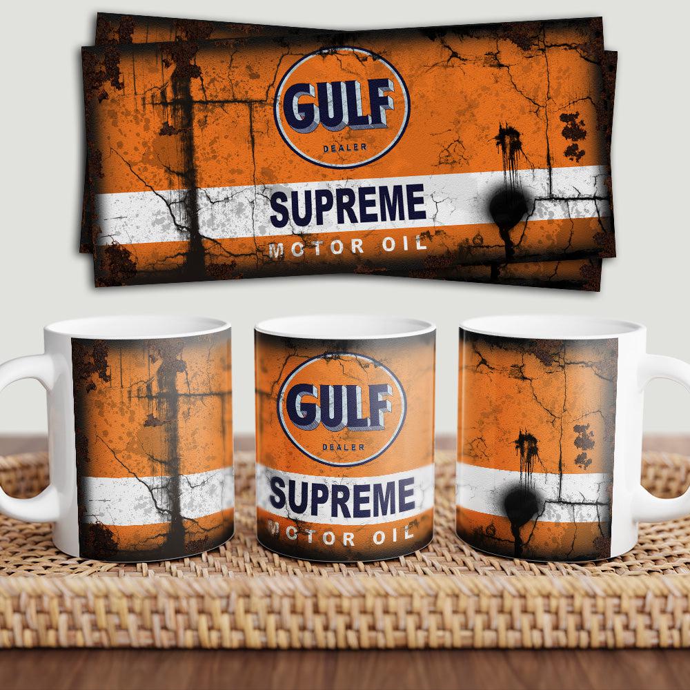 Gulf Motorolie Keramisk Krus-Krus-Motorolie-Garage Culture Shop- garage - man cave - merchandise