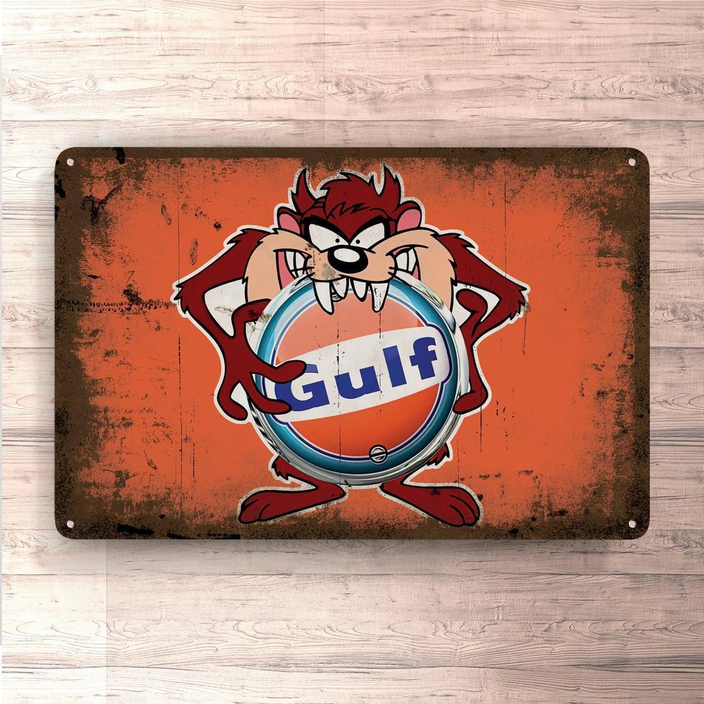 Gulf Taz Vintage Skilte, Musemåtte, Dørmåtte-Skilte-Motorolie-Garage Culture Shop- garage - man cave - merchandise