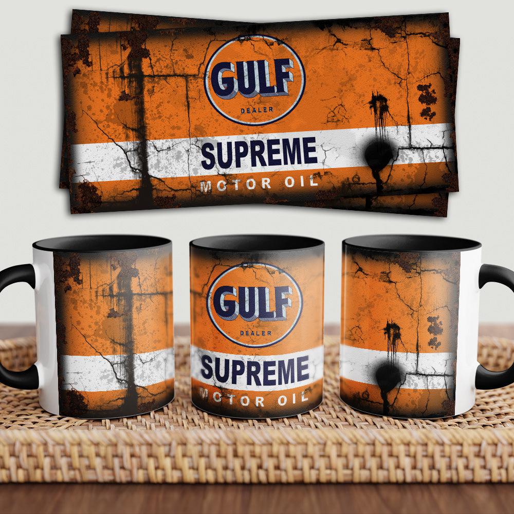 Gulf "To Toner" Vintage Keramisk Krus-Krus-Motoroil-Garage Culture Shop- garage - man cave - merchandise