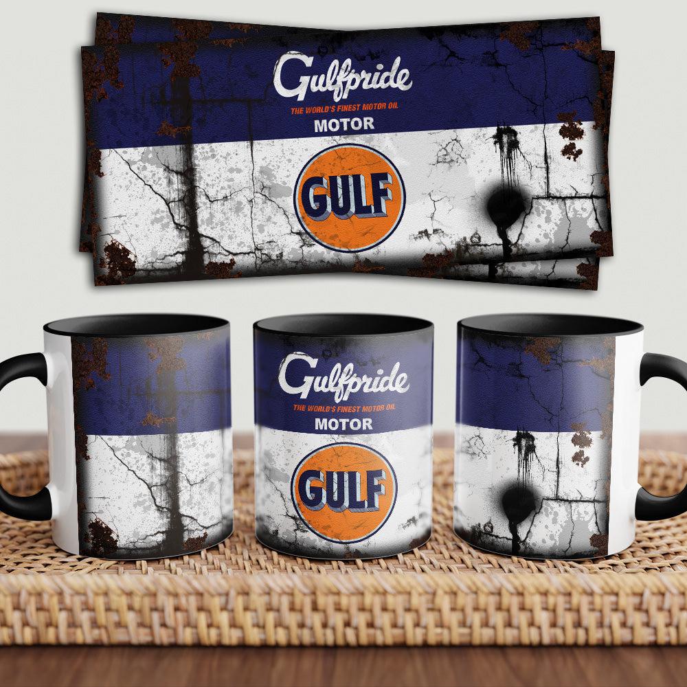 Gulf "To Toner" Vintage Keramisk Krus-Krus-Motoroil-Garage Culture Shop- garage - man cave - merchandise