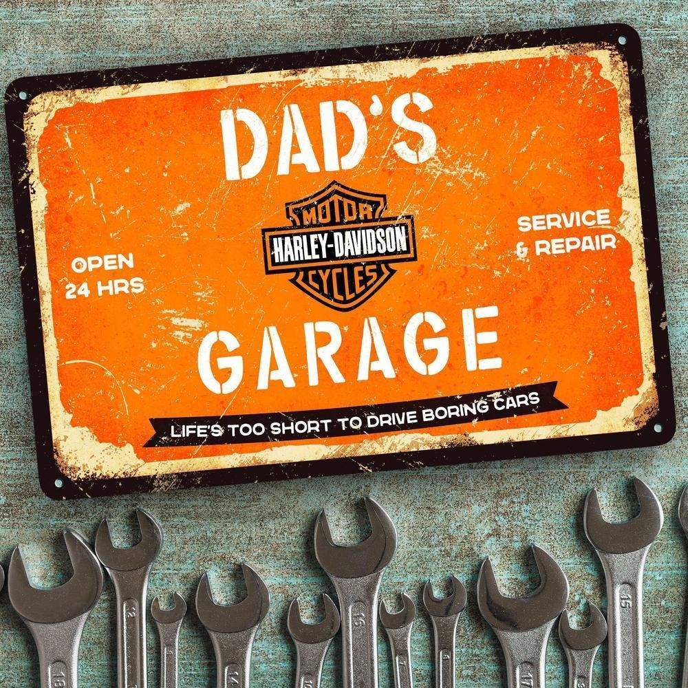 Harley Davidson Dads Garage Skilte, Musemåtte, Dørmåtte-Skilte-Harley Davidson-Garage Culture Shop- garage - man cave - merchandise