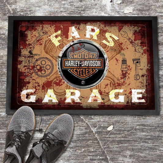 Harley Davidson Fars Garage Vintage Dørmåtte-Dørmåtte-Harley Davidson-Garage Culture Shop- garage - man cave - merchandise