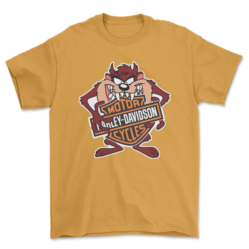 Harley TAZ Unisex T-Shirt , Bomuld-Beklædning-Harley Davidson-Guld-S-Forside-Garage Culture Shop- garage - man cave - merchandise