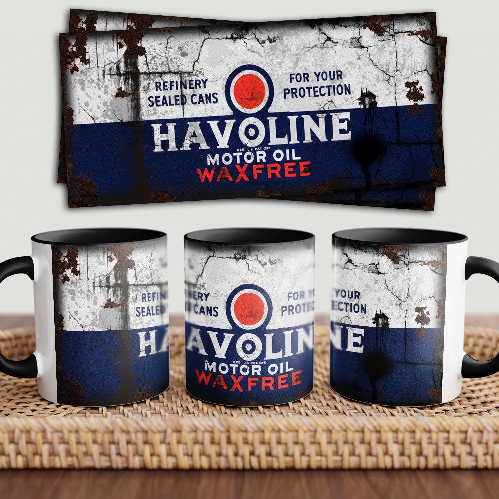 Havoline "To Toner" Vintage Keramisk Krus-Krus-Motoroil-Garage Culture Shop- garage - man cave - merchandise