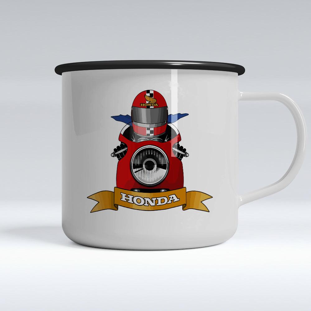 Honda Biker Emaljekrus-Krus-Honda-Garage Culture Shop- garage - man cave - merchandise