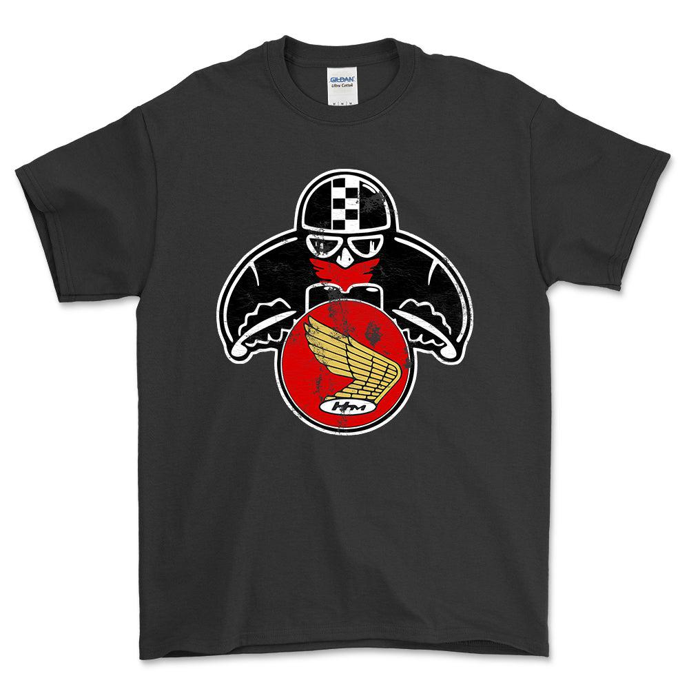 Honda Biker Vintage Style Unisex T-Shirt , Bomuld-Beklædning-Honda-Sort-S-Forside-Garage Culture Shop- garage - man cave - merchandise