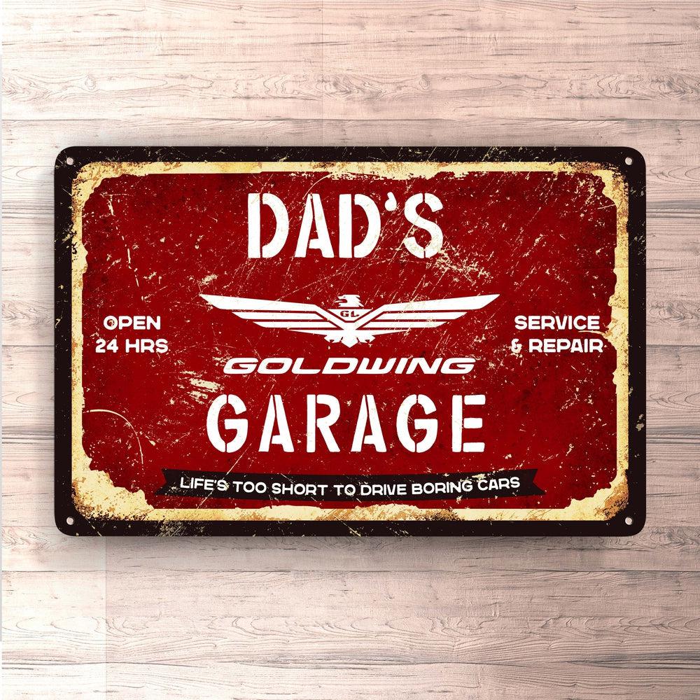 Honda Goldwing Dads Garage Skilte, Musemåtte, Dørmåtte-Skilte-Honda-Garage Culture Shop- garage - man cave - merchandise